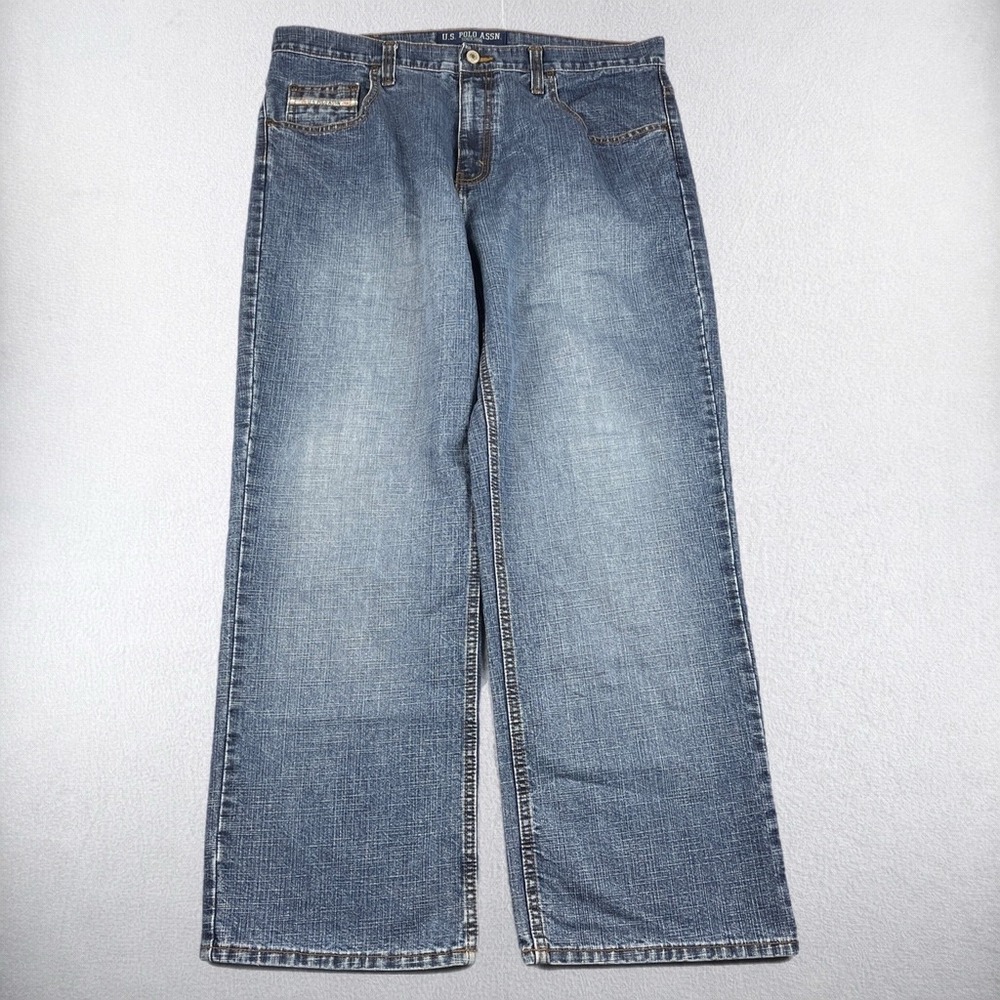 U.S. Polo Assn Jeans Mens 36x30 Blue Straight Leg Denim Pants Medium Wash